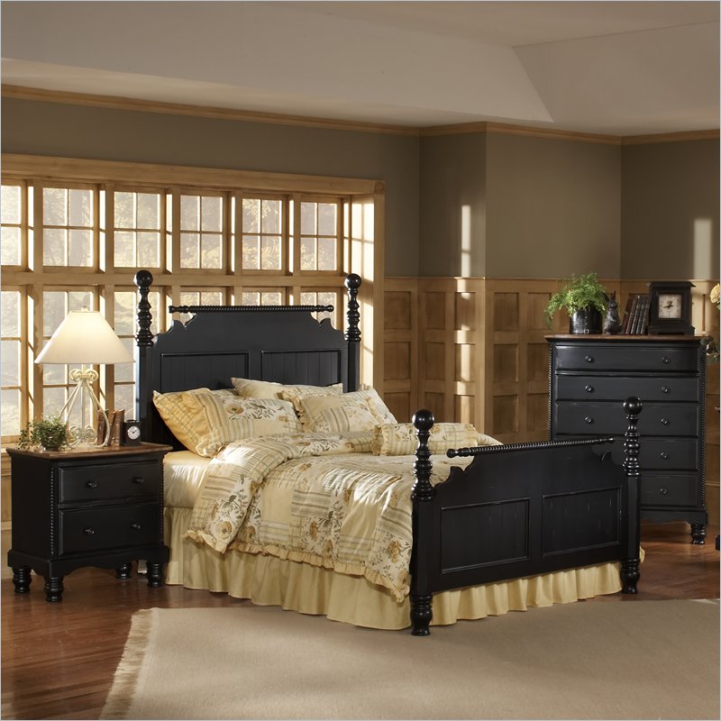 hillsdale wilshire rubbed black wood bedroom set